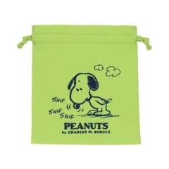 【メール便】スヌーピー 巾着袋 パフプリント巾着 きんちゃくポーチ PNAT11 ライトグリーン ピーナッツ サンスター文具 小物入れ キャラクター グッズ 