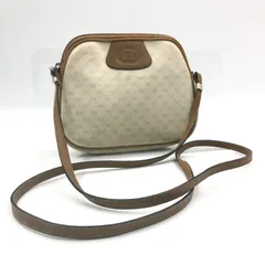 ■美品■超希少■GUCCI  グッチ　マイクロGG ポシェット　ショルダーバッグ　コーティングキャンバス×レザー　インターロッキングG ベージュ×ブラウン　斜めがけ　クロスボディ　オールドグッチ　レディース