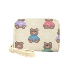【新着商品】札入れ 小さい財布 カード入れ パスケース 金運 ウォレット 可愛い じゃばら 熊柄 大容量 カードケース 定期入れ レディース 手触り良い 財布 サイフ（白） [Haffukiry]