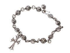 CHROME HEARTS クロムハーツ #1クロスボールタイニーCHクロス ブレスレット 重量約53.6g 全長約27cm シルバー925 美品 中古 4b001867