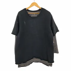 ユニフォームエクスペリメント uniform experiment 3/4 SLEEVE BORDER LAYERED CREW NECK SWEAT メンズ JPN：3 のサムネイル