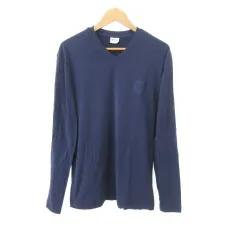 アルマーニ コレツィオーニ ARMANI COLLEZIONI ロングスリーブ Tシャツ ワンポイント 長袖 ストレッチ素材 XLサイズ 紺 ネイビー ■MET1のサムネイル