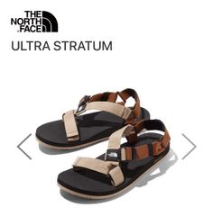 【新品： THE NORTH FACE 】ノースフェイス NS98L41 ULTRA STRATUM 26ｃｍ ベージュ×ブラウン アウトドア ビーチ サンダル 夏