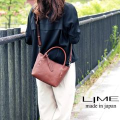 ミニトートバッグ レディース 2way ショルダーバッグ ミニトート 本革 バッグ 斜めがけ LIME L1563 チョコ ライム