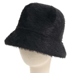 BEAMS HEART ビームス ハート 秋冬★ フェイク ファー シャギー バケット ハット Sz.57.5cm レディース 黒