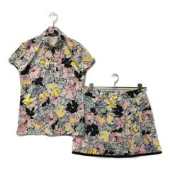 中古 レディース アールエルエックス ラルフローレン RLX RALPH LAUREN セットアップ S 白×ピンク フラワープリント