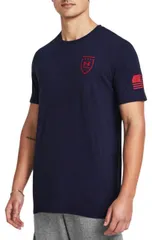 【送料無料】 アンダーアーマー メンズ Tシャツ トップス Under Armour Men's Freedom Eagle Short Sleeve T-Shirt Midnight Navy/Red