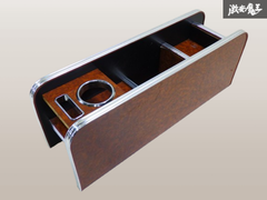 【ストア出品】 社外 汎用 センターコンソール ボックス 収納 ウッド調 木目調 幅：約17.5cm / 奥行：約59.5cm / 高さ：約22cm 棚