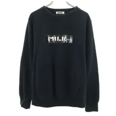 MILKFED. ミルクフェド 長袖 スウェット トレーナー ONE SIZE ブラック 裏起毛 レディース 古着