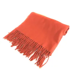 ロペピクニック ROPE Picnic 美品 22AW GIN-62020-B カラー マフラー フリンジ ベーシック オレンジのサムネイル
