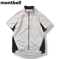 【美品】 【高機能】 モンベル montbell ウィックロン サイクール ハーフスリーブジップ シャツ ジャージ  L ライト グレー メンズ 1130320