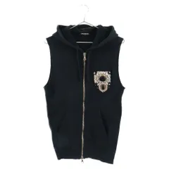 BALMAIN (バルマン) ビジュー装飾 ノースリーブジップジャケット ブラックのサムネイル