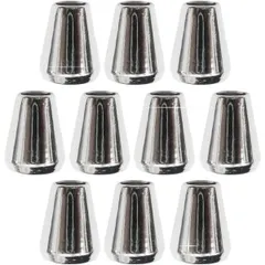 ループエンド 紐 先端 金具【シルバー 鏡面仕上げ】パーカー 巾着 結び目 留め具 金属製  ハンドメイド 10個入り【14mm】 BK-001