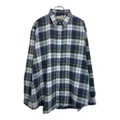 80年代 USA製 L.L.Bean エルエルビーン フランネルシャツ アウトドア チェック マルチカラー(メンズ X-LARGE)中古 古着 U9307