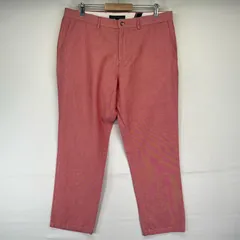 古着 トミーヒルフィガー TOMMY HILFIGER チノパンツ ワンポイントロゴ ストレート 長ズボン ポケット w36 L30  ピンク メンズ