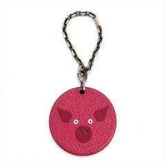 エルメス HERMES ピッグ チャーム SV925  レザー ピンク ユニセックス【中古】