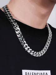 ジュエリー メンズ ネックレス ステンレススチール 派手めなミニマルデザイン チェーンネックレス、ストリートスタイル カジュアルメンズチョーカーネックレス、ヒップホップ風リンクネックレス