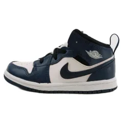 NIKE (ナイキ) TD Air Jordan 1 Mid Armoury Navy ジョーダン 1 ミッド トドラー ミッドカットスニーカー キッズ 640735-411 ネイビー/ホワイト US9C/15.0cm