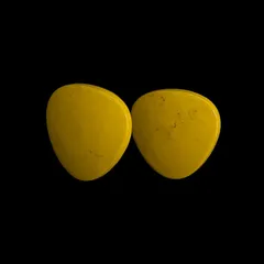 ヴィンテージ イヤリング イエロー しずく型 プラスチック製 アンティーク調