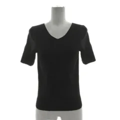 N.Natural Beauty Basic N.ナチュラルビューティーベーシック 総針Ｖネック五分袖ニット 166-8270500 ブラック 黒 M