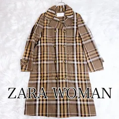【ZARA WOMAN】ザラ アウター チェック ブラウン トレンチ ジャケット