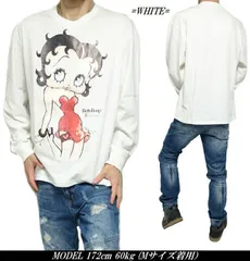 ベティーブープ tシャツ ベティちゃん 服 長袖tシャツ メンズ ベティー グッズ ビッグ/ベティ・ブープ Tシャツ ロンT オーバーサイズ スパンコールドレス 長袖 通販 キャラクター ホワイト betty boop M-XL