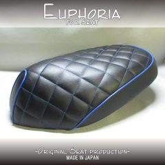 □【JOG SA36J　JOG ZR SA39J　ジョグ】カスタムシート　 黒/青　ダイヤ柄《Euphoria》張替え済!!□MK57694