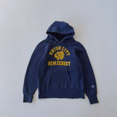 チャンピオン リバースウィーブ　青単色　復刻　スウェット　パーカー　champion union city  print hoodie Y2141