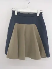 ◇ FRAY I.D フレイ アイディー 切替 ミニ フレア スカート サイズ0 カーキ ネイビー レディース E  【1304050006852】