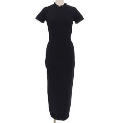 美品 CHRISTIAN DIOR ディオール by John Galliano ガリアーノ期 POM ニットワンピース レディース ウール ブラック 38 1999F/W アーカイブ