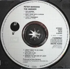 独CD Peter Bardens The Answer TACD900562O Line Music GmbH /00110
