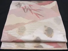 平和屋着物■六通柄袋帯　枝垂れ柳文　金銀糸　逸品　n-je2195