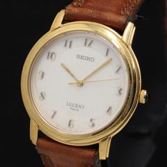 希少 SEIKOメンズ腕時計ザリーグ アイボリーゴールド スモセコ