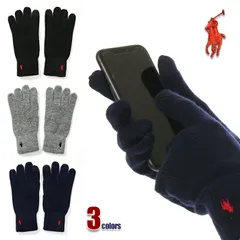 ラルフローレン 手袋 スマホ対応 メンズ POLO RALPH LAUREN てぶくろ グローブ スマホ 防寒 USAモデル ブランド ファッション スマートフォン対応 スマホ操作対応 ウール 通勤 通学 黒 紺 グレー クリスマス 誕生日 プレゼント 男性