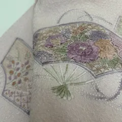 セロリ様　　　汕頭刺繍 裄66 紋無し ガード加工 付下げ正絹 AK-7802 セロリ様 汕頭刺繍 裄66 紋無し ガード加工 付下げ正絹 AK-7802