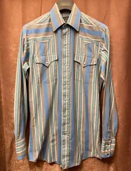 MADE IN USA製 80s～90s Panhandle Slim 長袖ストライプ柄ウエスタンシャツ マルチカラー 15-34サイズ
