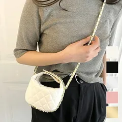 キルティングミニショルダーバッグ レディース 10代 20代 30代 韓国ファッション カジュアル シンプル 鞄 可愛い バック お出掛け 黒 白