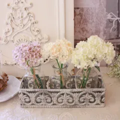 マチルドエム フランス ベース ３個セット ガラス (1010) マチルドM Mathilde M. シャビーシック アンティーク風 輸入雑貨 アンティーク 雑貨 おしゃれ ガーデニング mm-301 