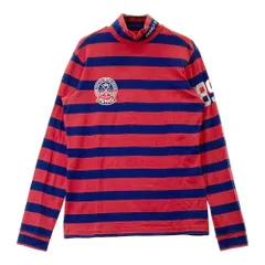 サイズ：2 PEARLY GATES パーリーゲイツ  ハイネック長袖 Tシャツ ボーダー柄 レッド系 [240101307059]# ゴルフウェア レディース ストスト