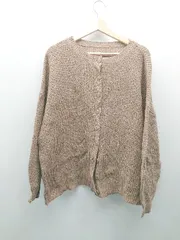 ◇ samansa mos2 blue セーター 羽織もの フロントボタン 前開き 長袖 カーディガン サイズFREE ブラウン レディース E  【1309250024927】