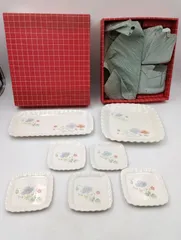 【K-1465】otetsu china 花絵ケーキ＆サンドイッチセット 昭和レトロ 花柄 かわいい