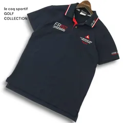 le coq sportif GOLF COLLECTION ルコック ゴルフ 春夏 ロゴ刺繍★ ストレッチ 半袖 ポロシャツ Sz.M　メンズ ネイビー