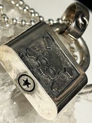 90,s本格派オンリーワンR&Rシルバージュエリーパンキッシュパドロックチャーム