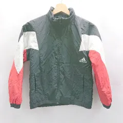 ◇ ⊇ adidas アディダス キッズ 長袖 ナイロンジャケット サイズ140 ブラック レッド ホワイト 男の子 E  【1502060042994】