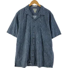 古着 90年代 エルエルビーン L.L.Bean TRADITIONAL FIT 総柄 半袖 オープンカラー コットンシャツ ボックスシャツ メンズL相当/eaa537905
