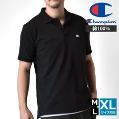 Champion 《090ブラック》 新品 未使用 チャンピオン ポロシャツ 半袖 鹿の子 ワンポイント刺繍 ロゴ刺繍 ゴルフウエア 綿100% 春 夏【A8N】【ゆうパケット】 ファッション