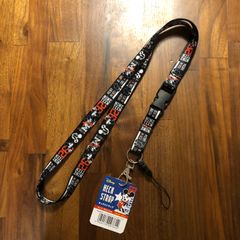 ミッキーマウス　ネックストラップ　ディズニー　ブラック　黒