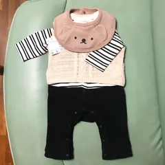 プティマイン　ベビー　ロンパース　ボーダー  ベスト　70