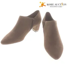 ■ Le Talon ルタロン ブーツ 革靴 スエード ブーティ ショート ヒール ジップアップ レディース S (22cm～22.5cm) ベージュ