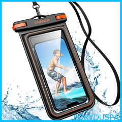 【在庫処分】ORANGA スマホ 防水ケース 水に浮く IP68防水防塵 クリア 顔認証 撮影 通話 画面操作 浮き輪 iPhone用 Android 6.8インチ以下対応 海 温泉 風呂 プール 雨 潜水 スマホ用 防水バック ブラック